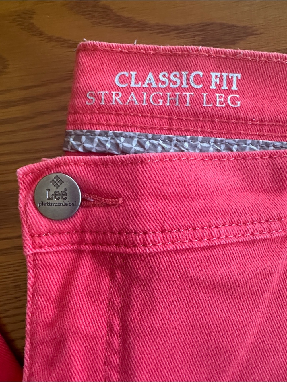 Lee Premium Label Straight-Leg Pants in Vibrant Coral